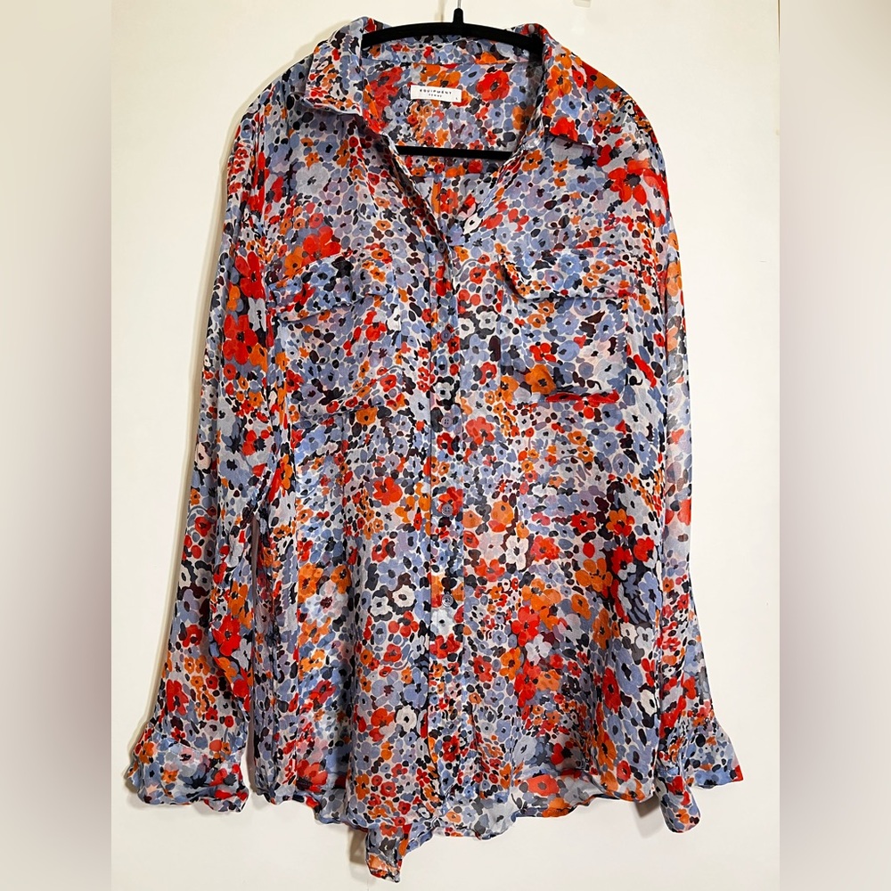 Equipment Floral Long Sleeve Button Up
